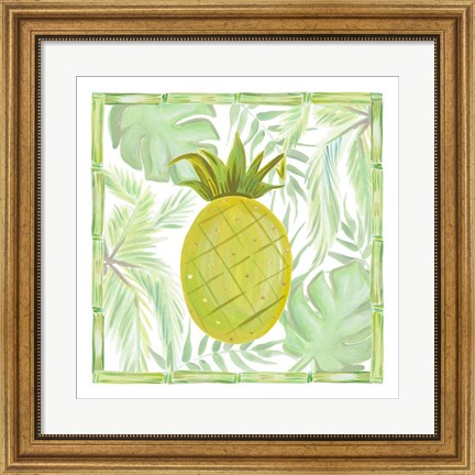 Framed Tropical Pineapple I Print