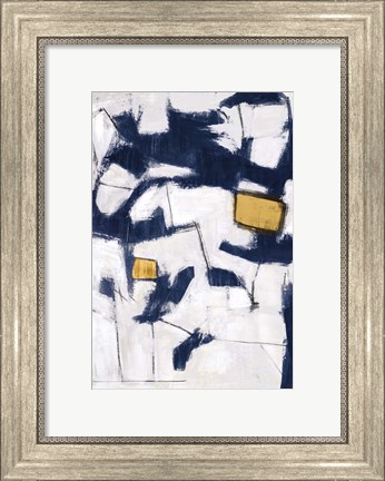 Framed Golden Blue Shatters II Print