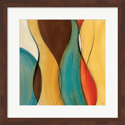 Framed Coalescence I (brown/yellow/teal) Print