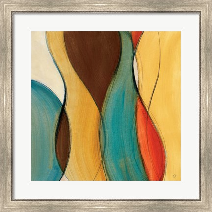 Framed Coalescence I (brown/yellow/teal) Print