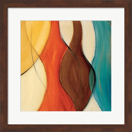 Framed Coalescence II (brown/yellow/teal) Print