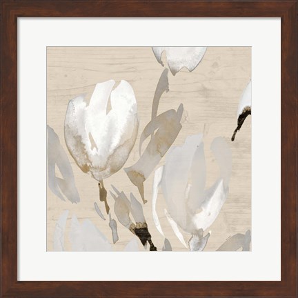 Framed Neutral Tulips I Print