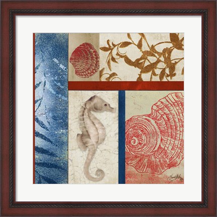 Framed Nautical Surroundings Squares I Print