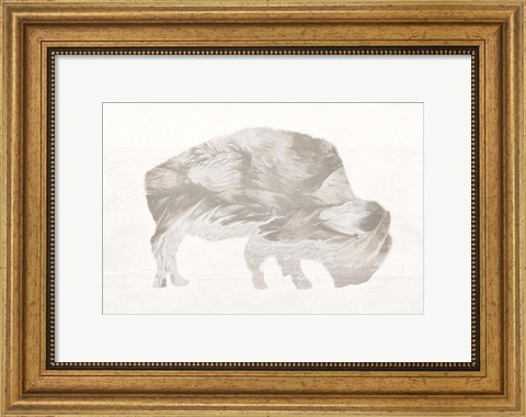 Framed Muted Urban Bison Print