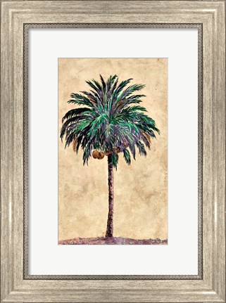 Framed Coconut Tribal Palm I Print