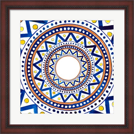 Framed Italian Chevron Burst Tile Print