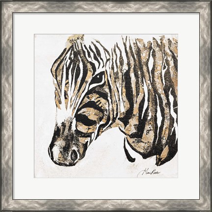 Framed Speckled Gold Zebra Print