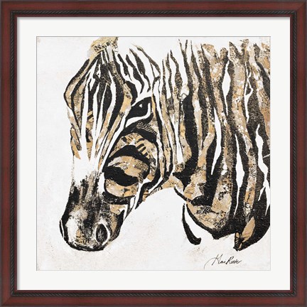 Framed Speckled Gold Zebra Print