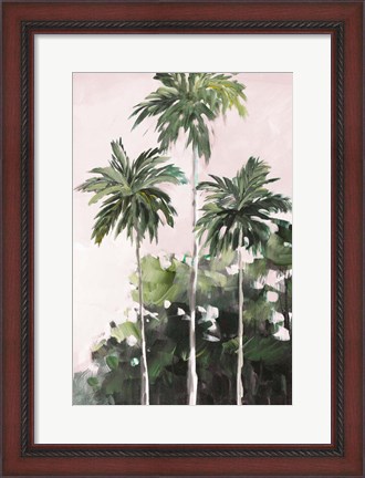 Framed Palms Under A Pink Sky Print