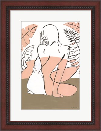 Framed Lady in the Palms Print