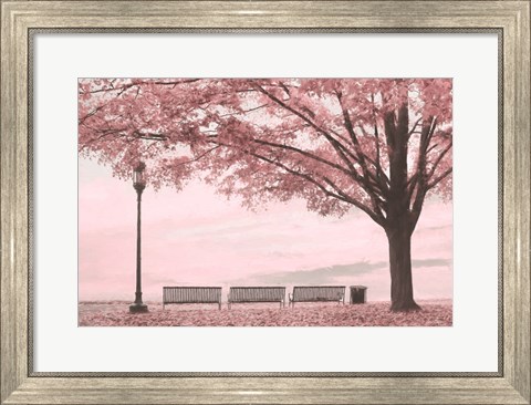 Framed Moody Pink Day in the Park Print