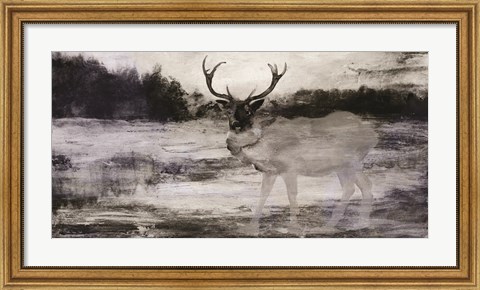 Framed Bull in Forest 2 Print