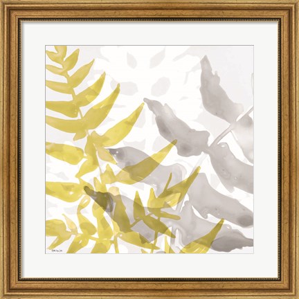 Framed Yellow-Gray Leaves 2 Print