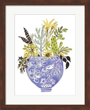 Framed Painted Vase of Flowers I Print
