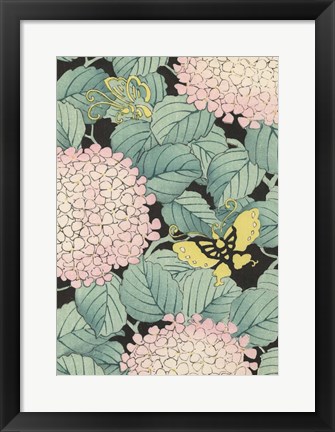 Framed Japanese Floral Design I Print