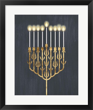 Framed Golden Hanukkah II Print