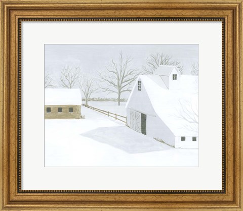 Framed Whiteout Farm II Print