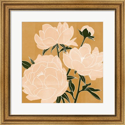 Framed Modern Peonies II Print