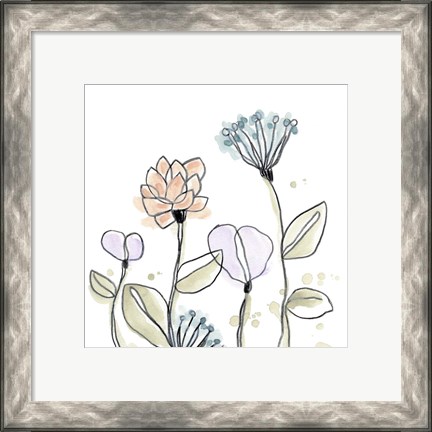 Framed Spindle Blossoms V Print