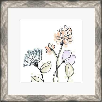 Framed Spindle Blossoms VII Print