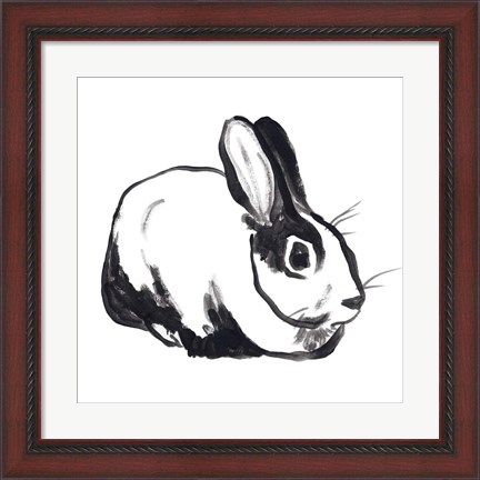 Framed Winter Rabbit I Print