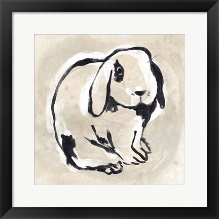 Framed Antique Rabbit III Print