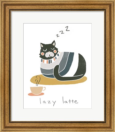 Framed Coffee Cats II Print