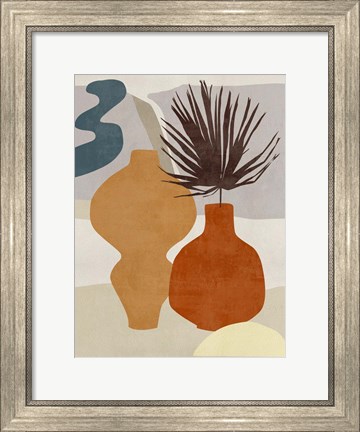 Framed Decorated Vases III Print