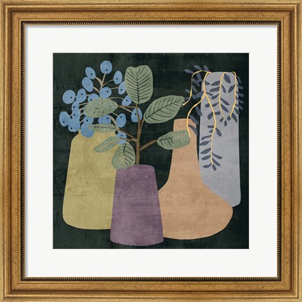 Framed Decorative Vases III Print