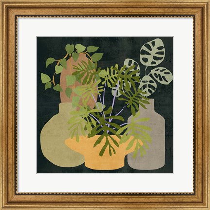 Framed Decorative Vases IV Print