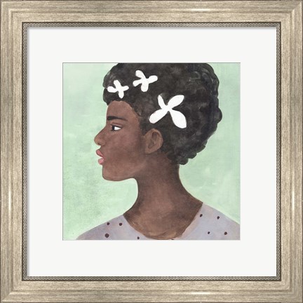 Framed Folk Art Portrait II Print