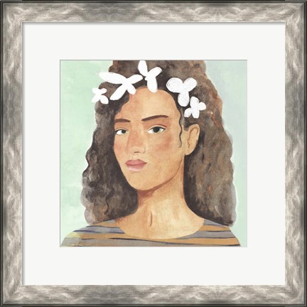 Framed Folk Art Portrait III Print