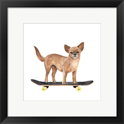 Framed Pups on Wheels I Print