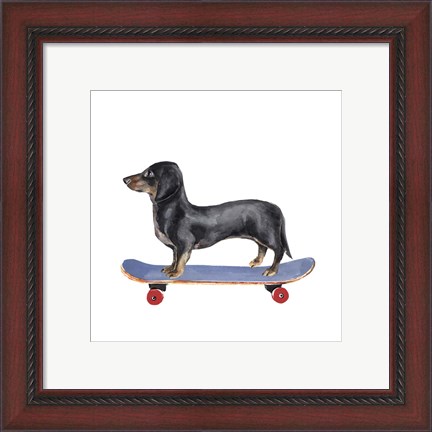 Framed Pups on Wheels II Print