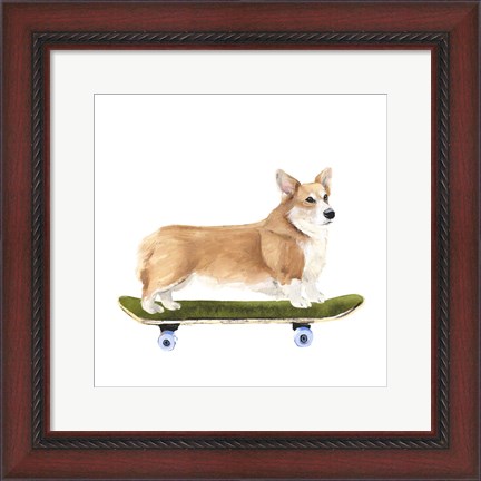 Framed Pups on Wheels III Print