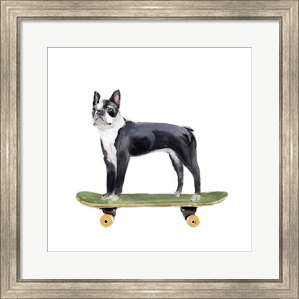 Framed Pups on Wheels IV Print