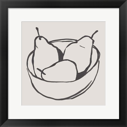 Framed Simple Pear I Print