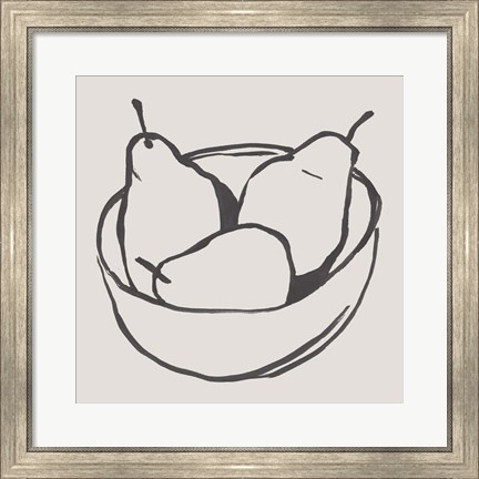 Framed Simple Pear I Print