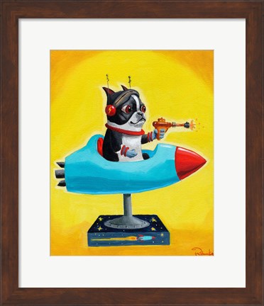 Framed Rocket Yellow Print