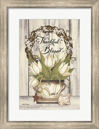 Framed Thankful &amp; Blessed Print