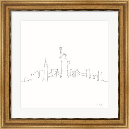 Framed One Line New York Print