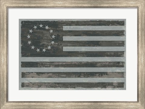 Framed Slate American Flag Print