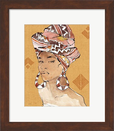 Framed African Flair VI Warm Print