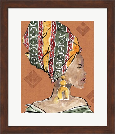 Framed African Flair V Warm Print