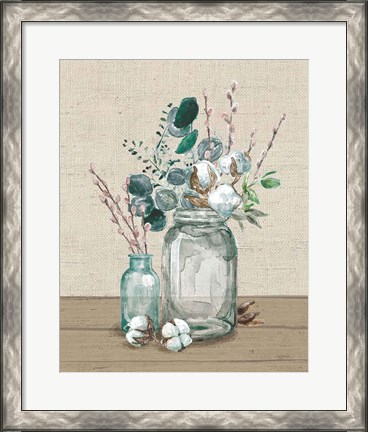 Framed Cotton Bouquet II No Pattern Print