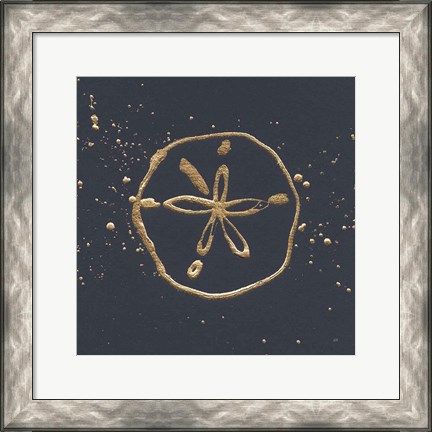 Framed Gold Sand Dollar I Print