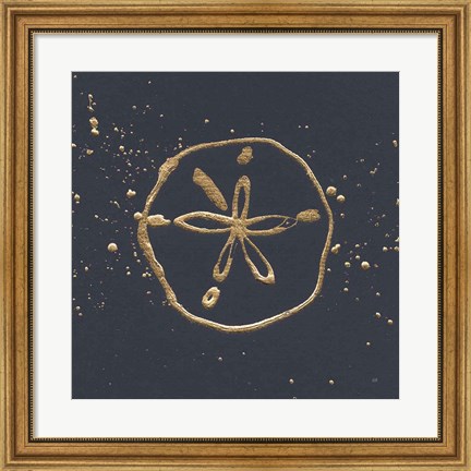 Framed Gold Sand Dollar I Print