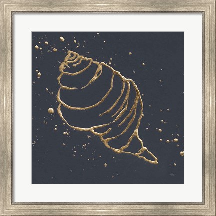 Framed Gold Conch I Print