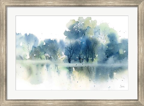 Framed Blue Pond Reflections Print