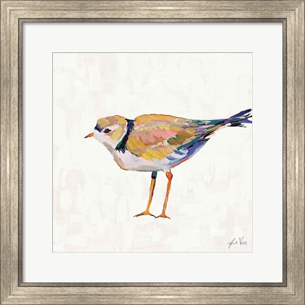 Framed Coastal Plover IV Linen Print